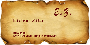 Eicher Zita névjegykártya